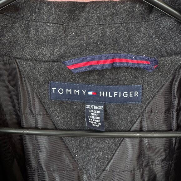 Tommy Hilfiger XXL Wool Blend Zip Jacket Gray Lined Coat Mens Warm Classic - Picture 9 of 9